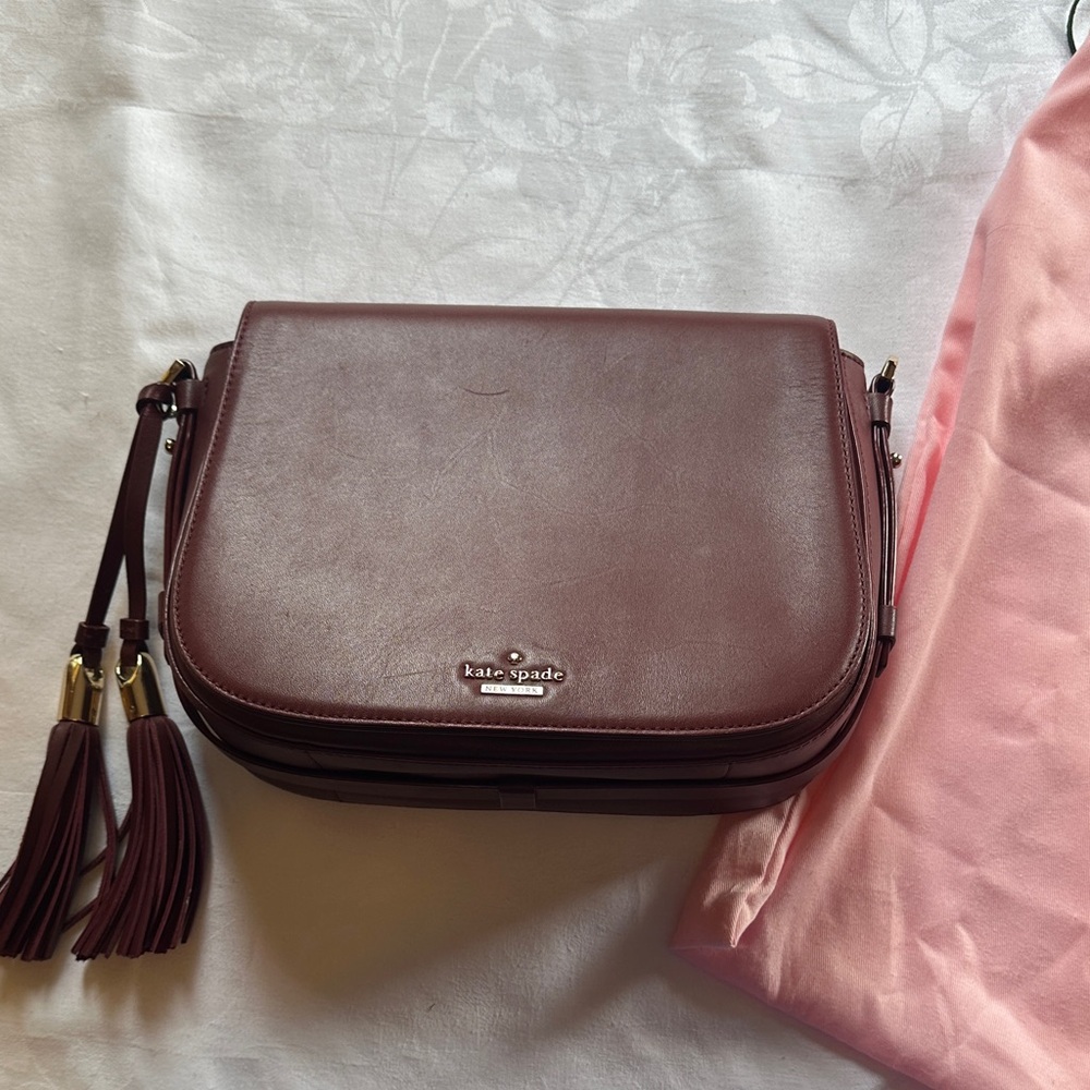 Kate Spade Burgundy Leather Crossbody Bag